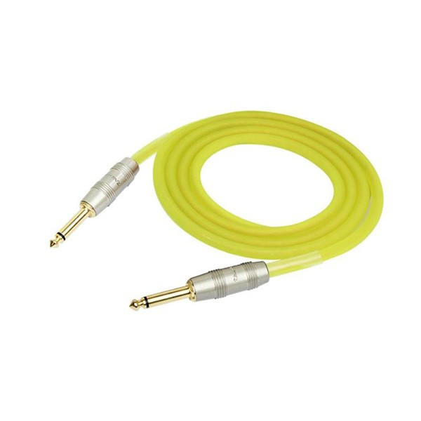 CABLE PARA INSTRUMENTO KIRLIN, TS 1/4 - TS 1/4, CAPA LISO AMARILLO FOSFORECENTE, 6 METROS
