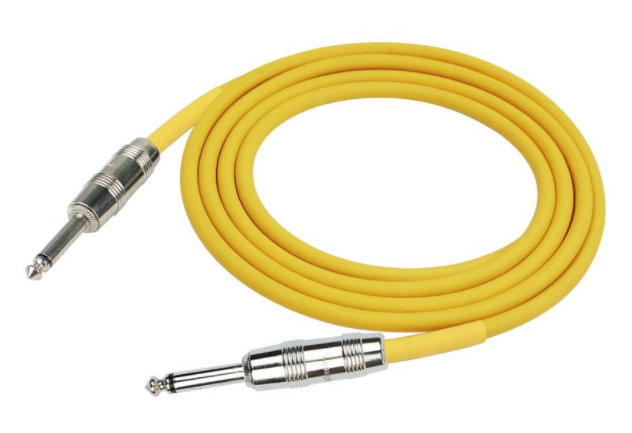 CABLE PARA INSTRUMENTO KIRLIN, TS 1/4 - TS 1/4, CAPA LISO AMARILLO, 6 METROS