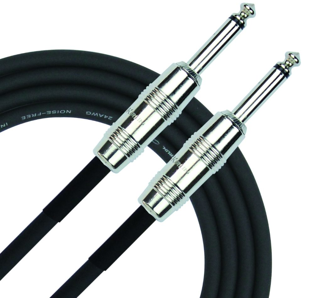 CABLE PARA INSTRUMENTO KIRLIN, TS 1/4 - TS 1/4, CAPA LISO NEGRO, 10 METROS