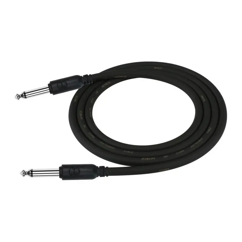 CABLE PARA INSTRUMENTO KIRLIN, TS 1/4 - TS 1/4, CAPA LISO NEGRO, 6 METROS