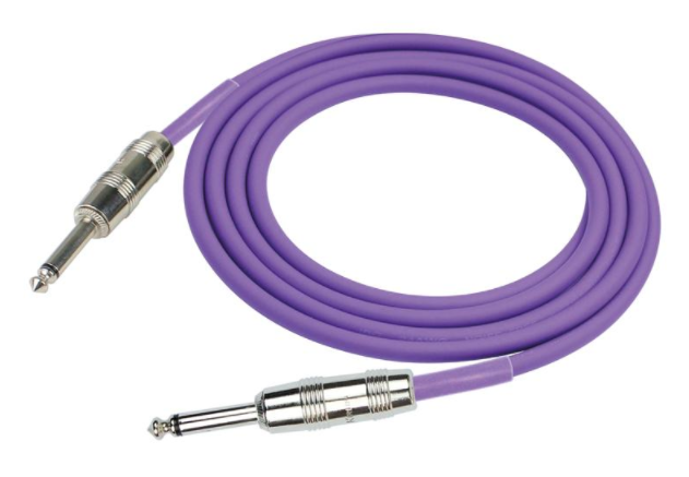 CABLE PARA INSTRUMENTO KIRLIN, TS 1/4 - TS 1/4, CAPA LISO PURPURA FOSFORECENTE, 6 METROS