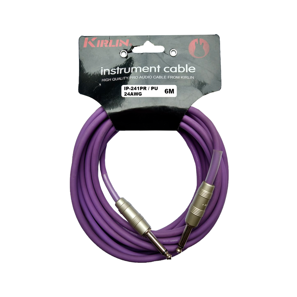 CABLE PARA INSTRUMENTO KIRLIN, TS 1/4 - TS 1/4, CAPA LISO PURPURA, 6 METROS