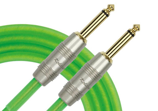 CABLE PARA INSTRUMENTO KIRLIN, TS 1/4 - TS 1/4, CAPA LISO VERDE FOSFORECENTE, 6 METROS