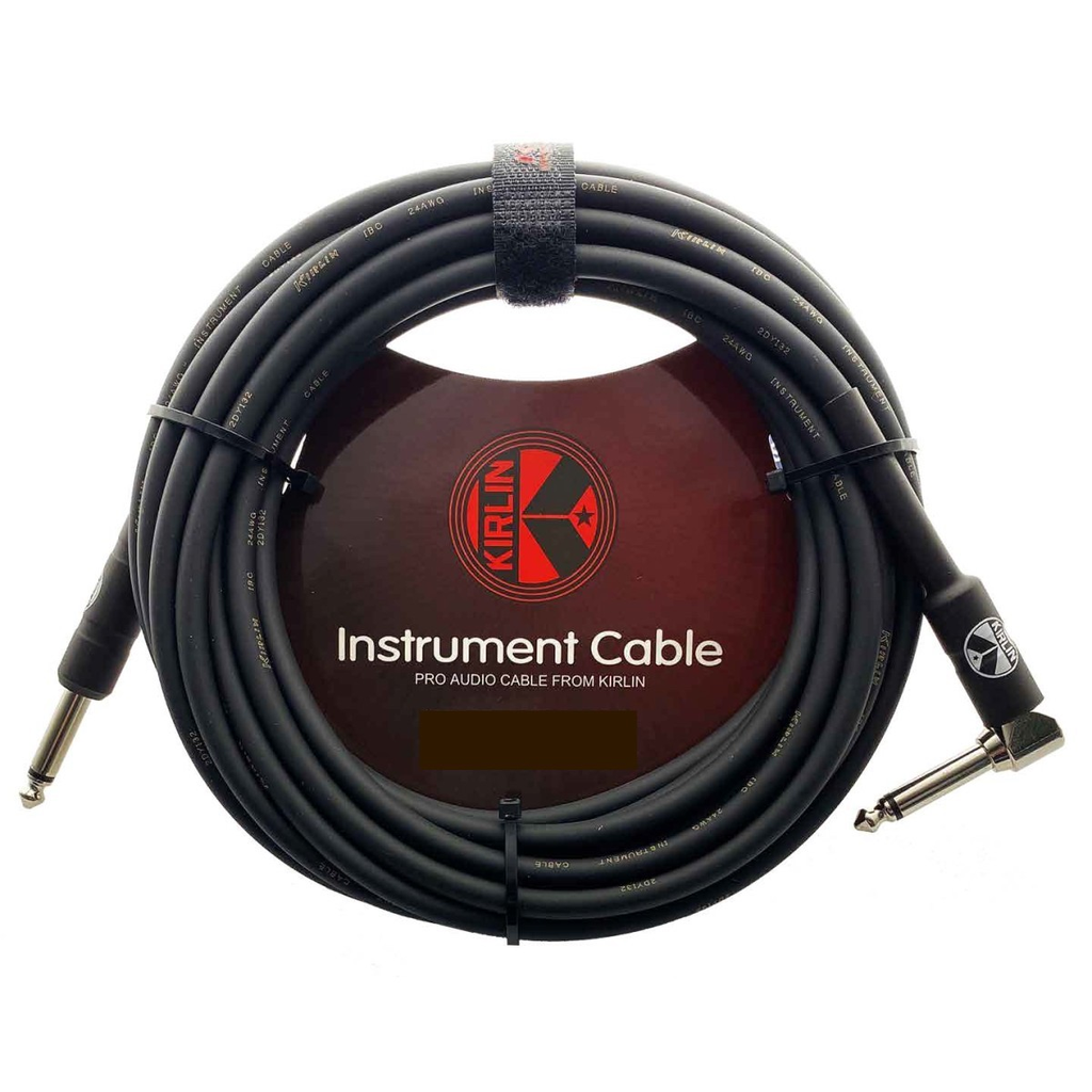 CABLE PARA INSTRUMENTO KIRLIN, TS 1/4 RECTO - TS 1/4 L, RECUBRIMIENTO DE PVC NEGRO, 3 METROS