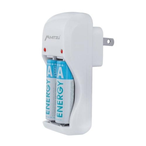 CARGADOR DE BATERÍAS MITZU, BLISTER PARA2 PILAS AAA/AA, INCLUYE 2 PILAS AA