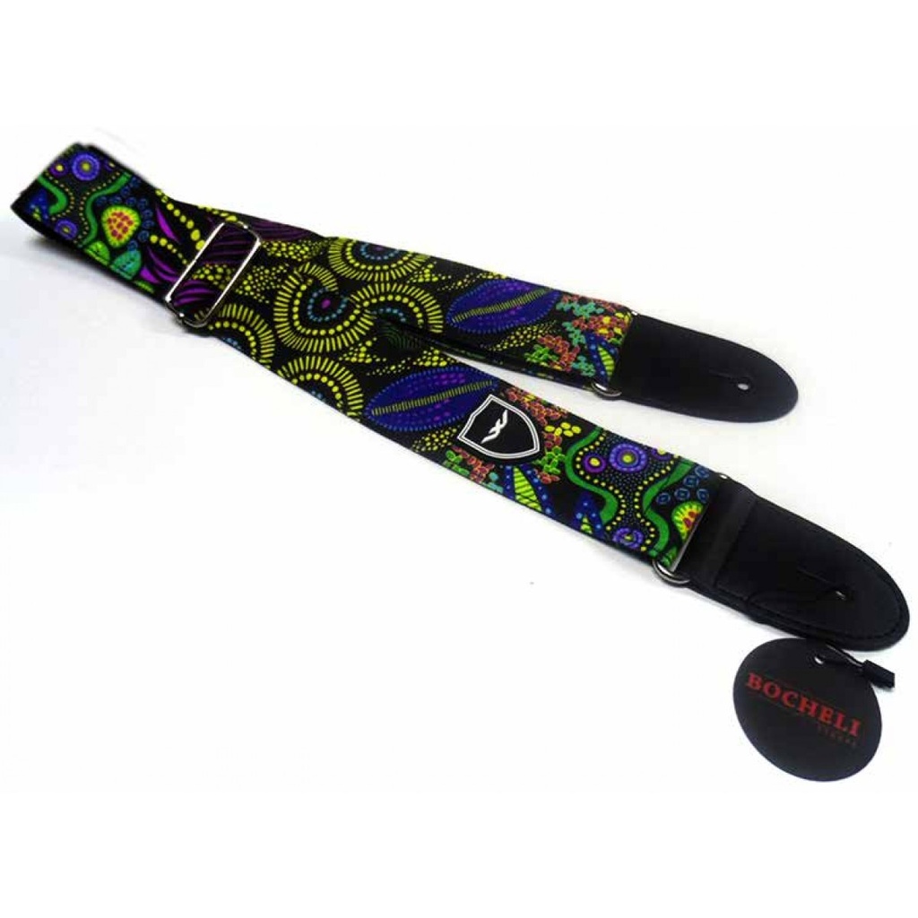 CINCHO BOCHELI, PARA GUITARRA/BAJO, CON DISEÑO GROOVIE