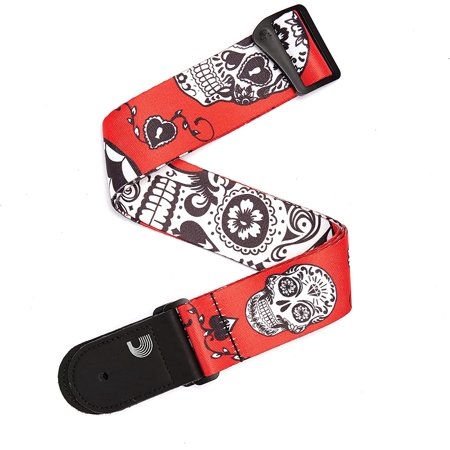 CINCHO D´ADDARIO, PARA GUITARRA, DISEÑO CALAVERAS, SUGAR SKULLS