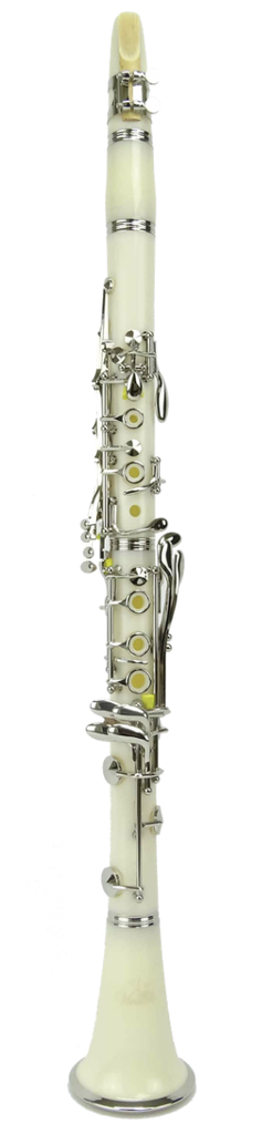 CLARINETE VIVALDI, COLOR BLANCO, 17 LLAVES NIQUELADOS, NOTA C