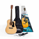 COMBO GUITARRA ELECTROACUSTICA WASHBURN, INCLUYE: ESTUCHE, CINCHO Y PUAS