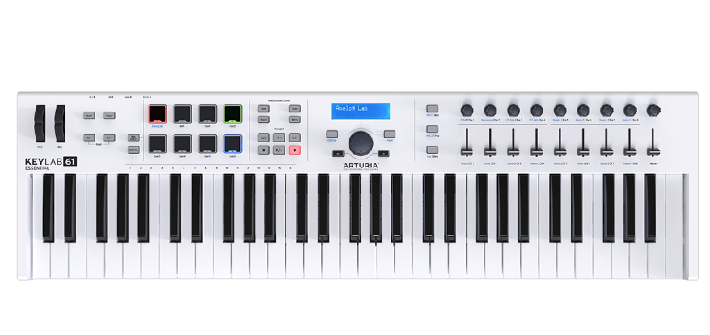 CONTROLADOR MIDI KEYLAB ARTURIA. 61 TECLAS, COLOR BLANCO