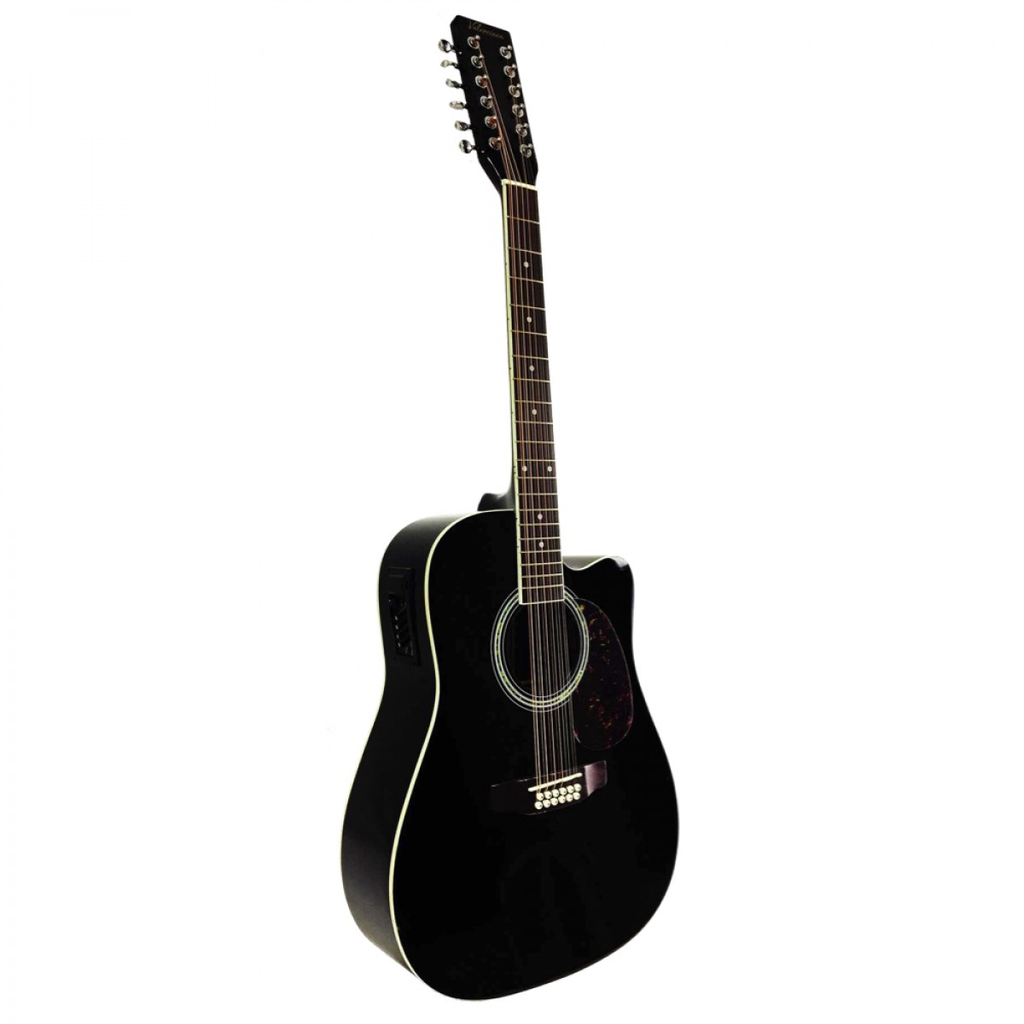 DOCEROLA ELECTRO-ACUSTICO VALENCIANA, 44 NEGRO, CON FUNDA