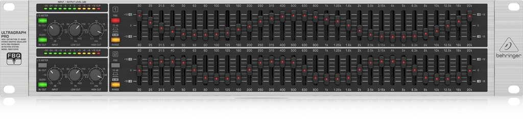 ECUALIZADOR GRAFICO BEHRINGER, ALTA DEFINICION, 31 BANDAS STEREO, CON FBQ, ULTRAGRAPH PRO
