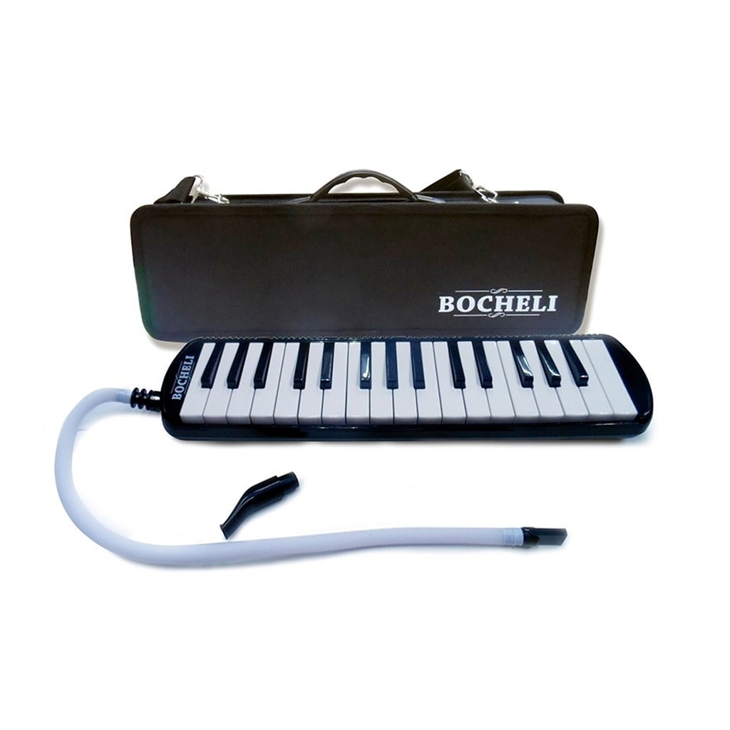 FLAUTA MELODICA BOCHELI, 32 NOTAS, NEGRO, CON FUNDA