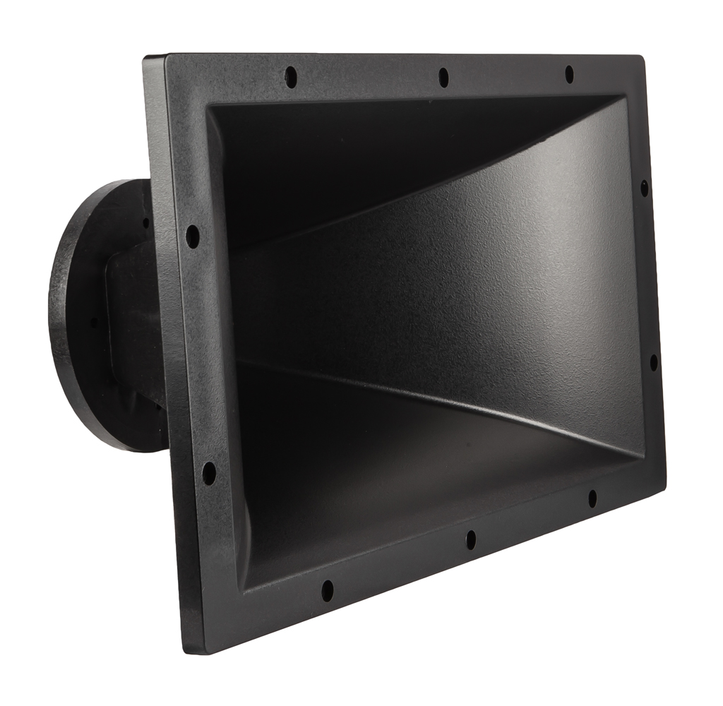 GUIA DE ONDA ABS PRV AUDIO, ALUMINIO, SALIDA DE 2 BOLT-ON, COBERTURA 90° X 40°, COLOR NEGRO