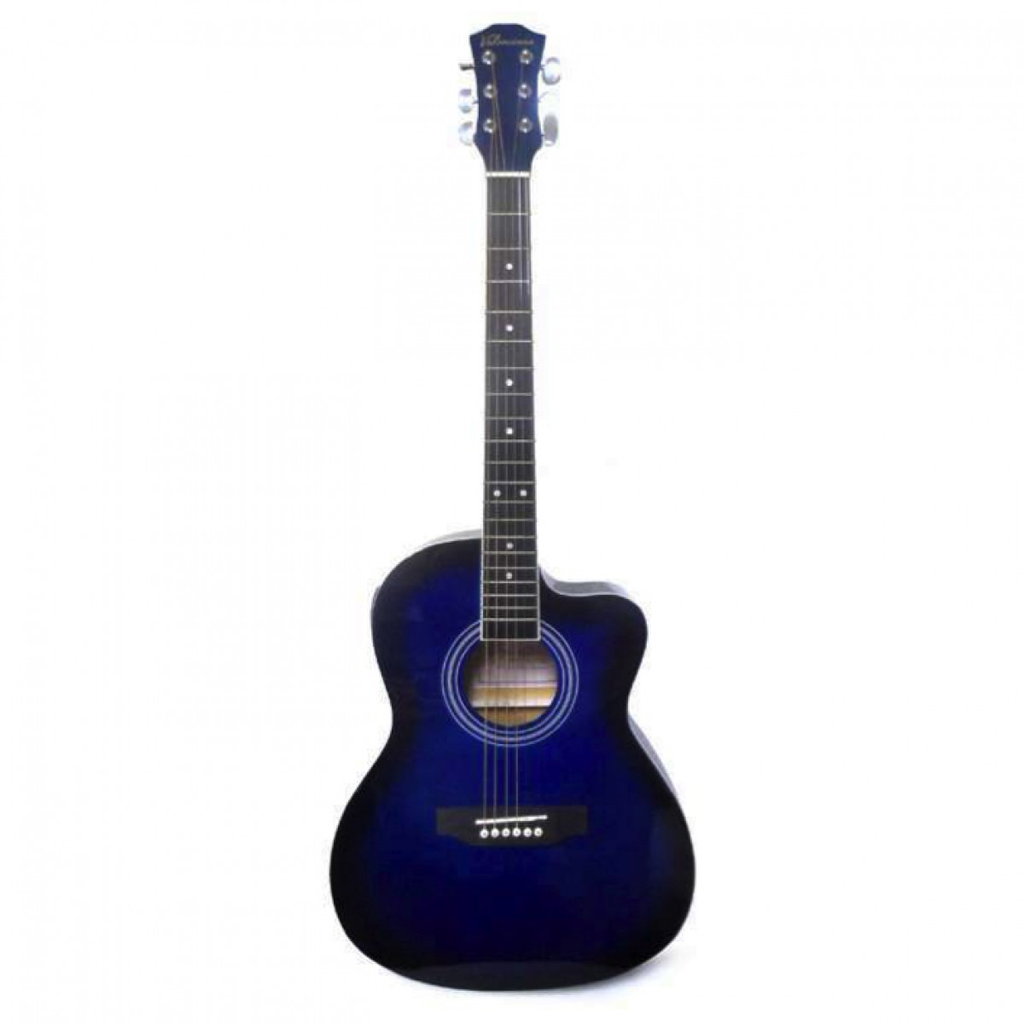 GUITARRA ACUSTICA VALENCIANA, 39, AZUL, CON FUNDA