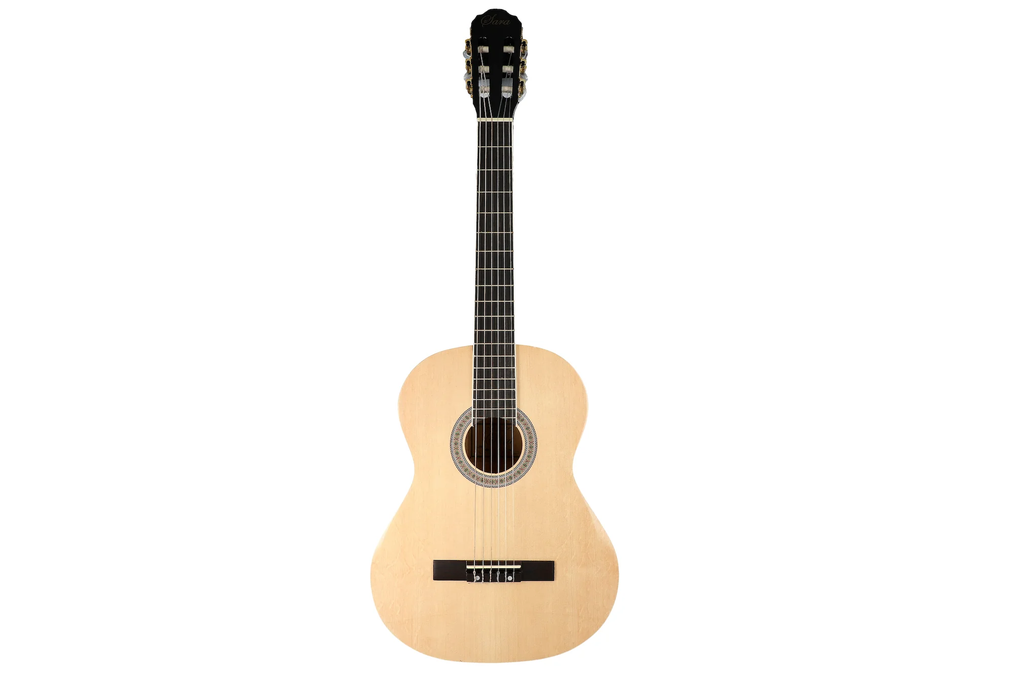 GUITARRA CLASICA SARA, CALIDAD SEMI-PRO, COLOR NATURAL, CON FUNDA