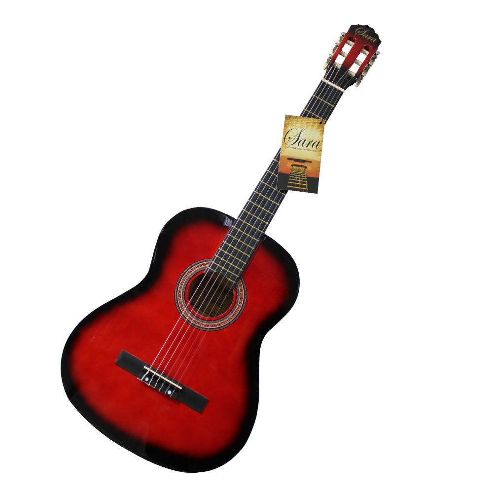GUITARRA CLASICA SARA, ROJO SOMBREADO, CON FUNDA/39