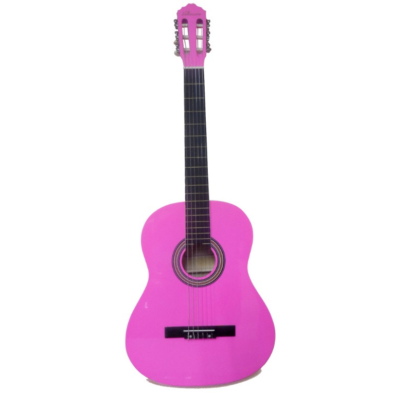 GUITARRA CLASICA VALENCIANA, 39, ROSADO, CON FUNDA