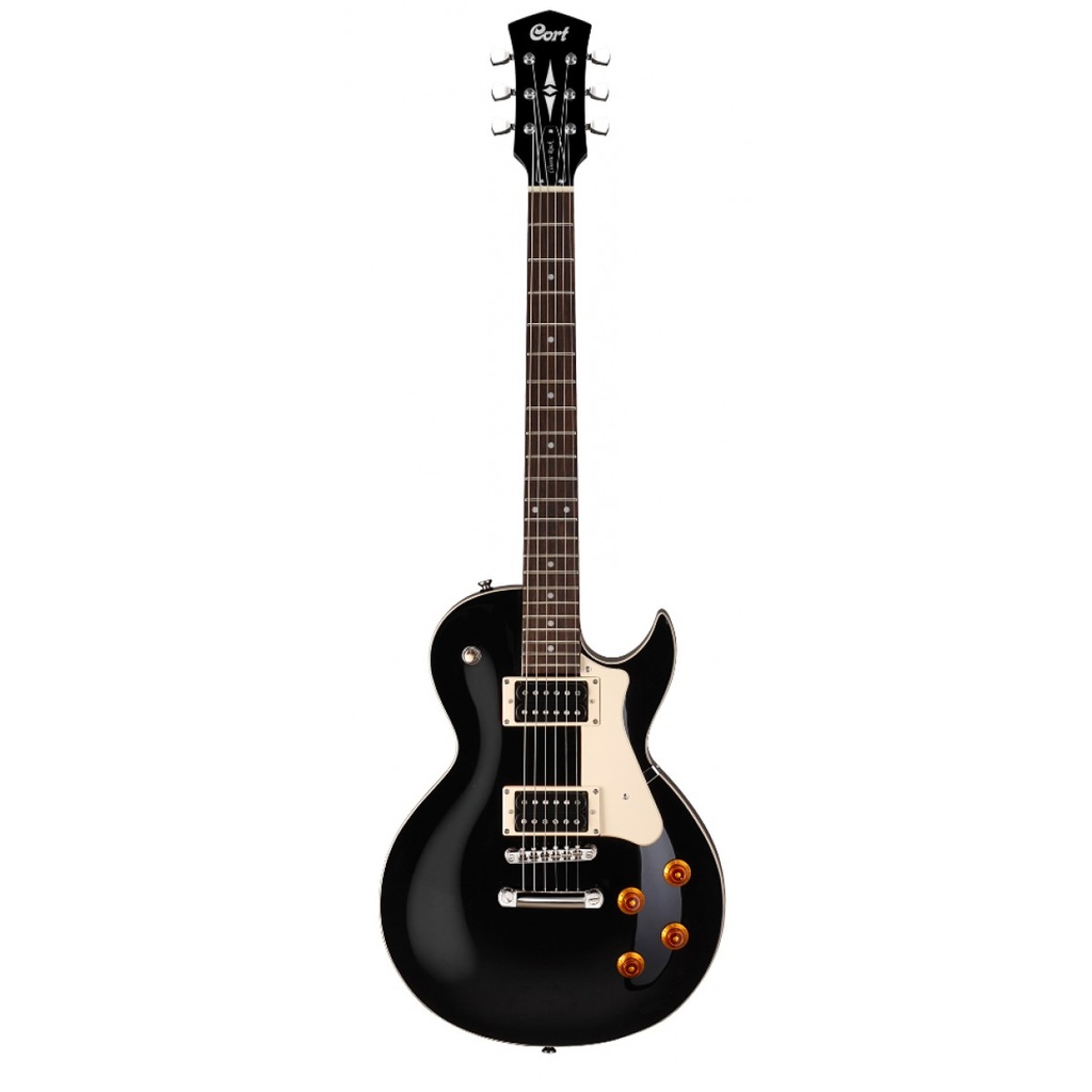 GUITARRA ELECTRICA CORT, LES PAUL, MADERA CAOBA, ARCE, JATOBA, COLOR NEGRO, INCLUYE FUNDA