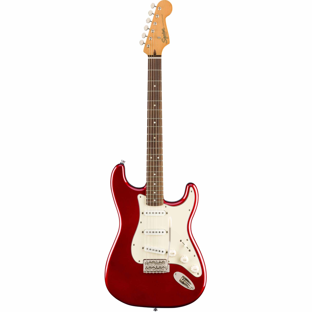 GUITARRA ELECTRICA FENDER, SERIE SQUIER , STRATOCASTER, CLASICA 60S, DIAPASON DE LAUREL, COLOR ROJO CLASICO FENDER