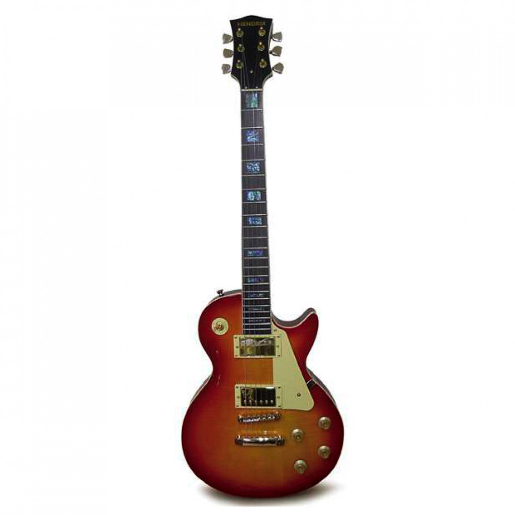 GUITARRA ELECTRICA HENDRIX, LES PAUL, NARANJA, CON FUNDA