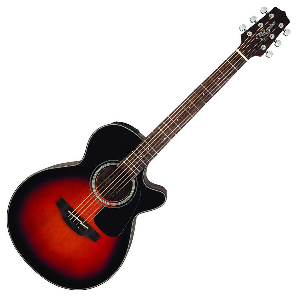 GUITARRA ELECTROACUSTICA TAKAMINE, 41, COMBINACION DE MADERA ABETO, CAOBA Y OVANGKOL, COLOR SUNBURST, CON ESTUCHE
