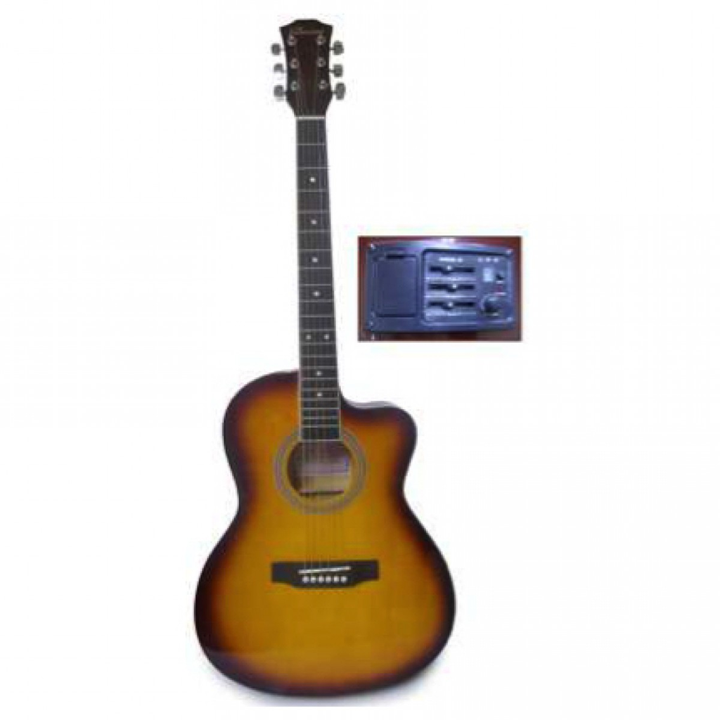 GUITARRA ELECTROACUSTICA VALENCIANA, 39, MARRON SOMBREADO, CON FUNDA