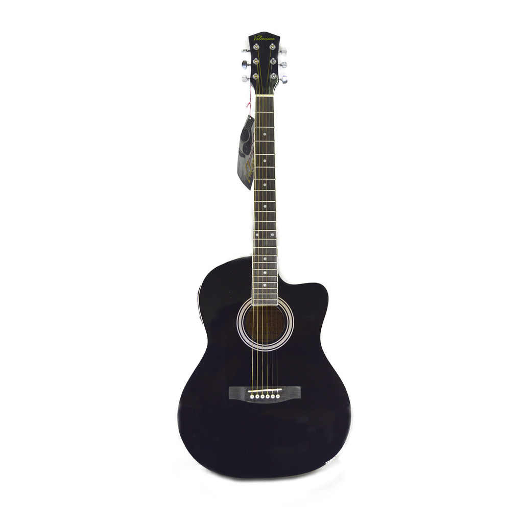 GUITARRA ELECTROACUSTICA VALENCIANA, 39, NEGRO, CON FUNDA