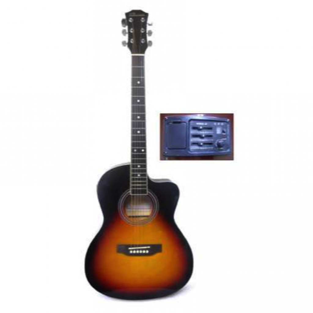 GUITARRA ELECTROACUSTICA VALENCIANA, 39, SUNBURST, CON FUNDA