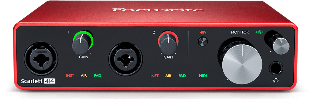 INTERFACE DE AUDIO FOCUSRITE, SCARLET, 2-IN HIBRIDO / 2- IN TS / 4-OUT, 24BIT, 192KHZ
