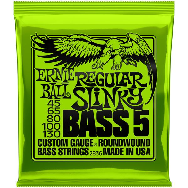 JUEGO DE CUERDAS ERNIE BALL, PARA BAJO, 5 CUERDAS, METAL, CALIBRE 40-130