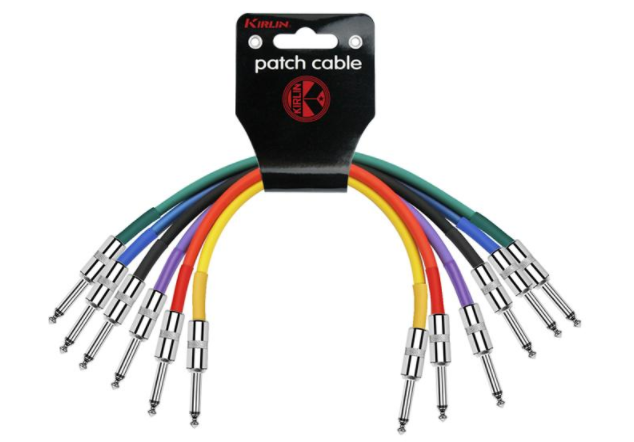 KIT DE CABLES KIRLIN, TS 1/4 A TS 1/4, 6 UNIDADES, VARIOS COLORES, 1 METRO