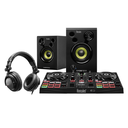 KIT DE APRENDIZAJE DJ, CONTROLADOR PARA DJ HERCULES, SERIE IMPULSE 200, MONITORES, Y AUDIFONOS.