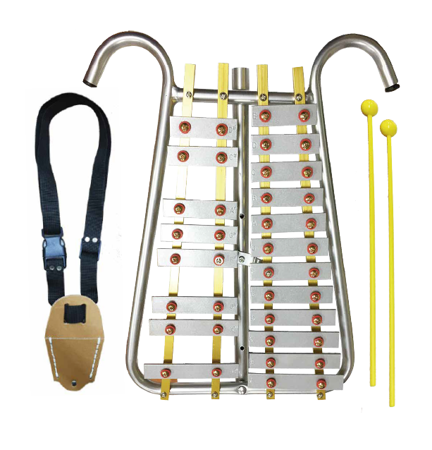 LIRA BOCHELI, 20 NOTAS, INCLUYE CINCHO Y BAQUETAS, COLOR PLATEADO