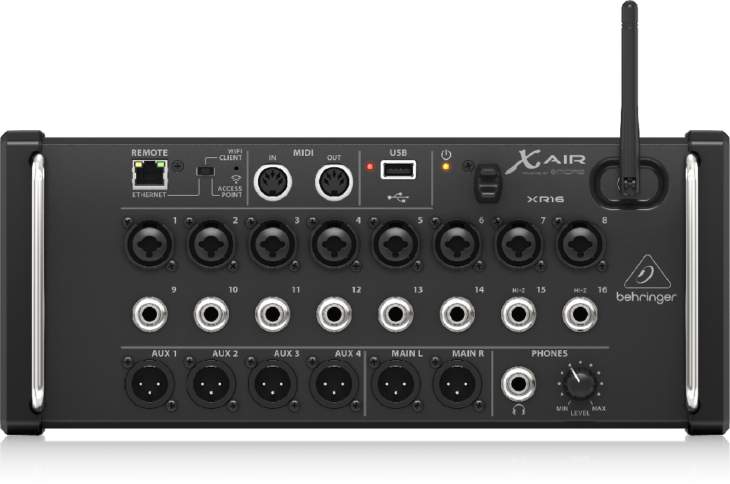 MEZCLADORA DIGITAL DE RACK BEHRINGER, X AIR 16, PREAMP MIDAS, MODULO WIFI INTEGRADO