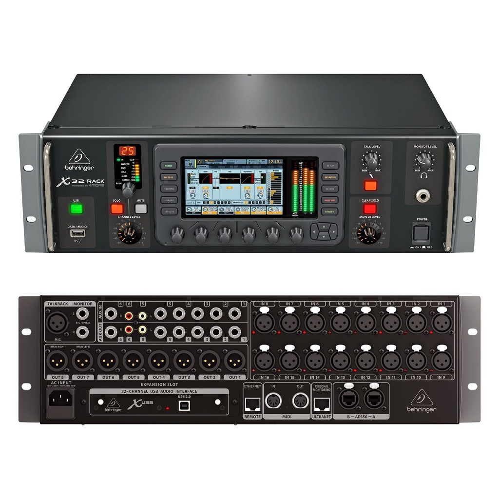 MEZCLADORA DIGITAL X32 RACK BEHRINGER, CON 16 PREAMPS MIDAS