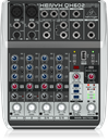 MEZCLADORA PASIVA BEHRINGER, XENYX, 6 ENTRADAS (2XLR) (2 STEREO) 2 BUSES, USB MP3, REVERB Y DELAY