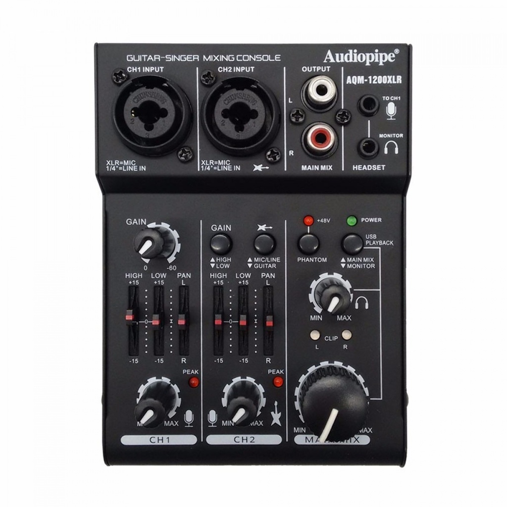 MEZCLADORA PASIVA INTERFAZ AUDIOPIPE, 2 CANALES HIBRIDOS, USB