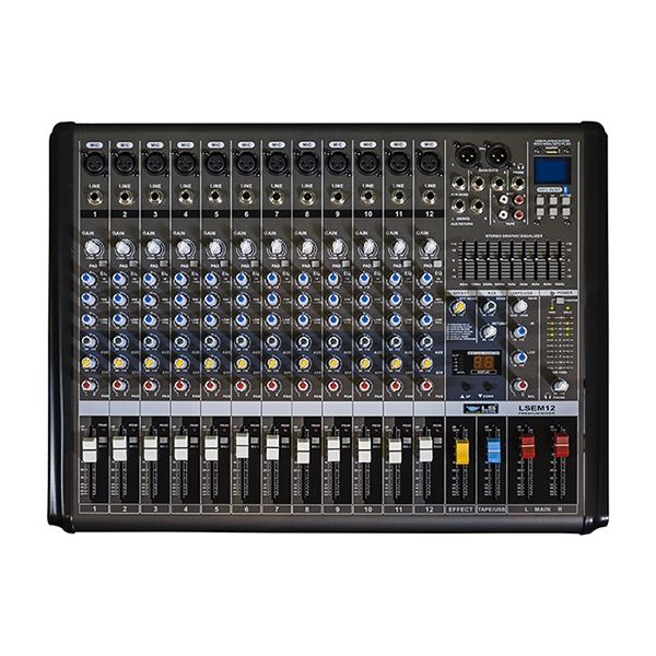 MEZCLADORA PASIVA LS SYSTEMS, 12 ENTRADAS (12 XLR/LINE) , USB PLAYBACK, FX, BLUETOOTH
