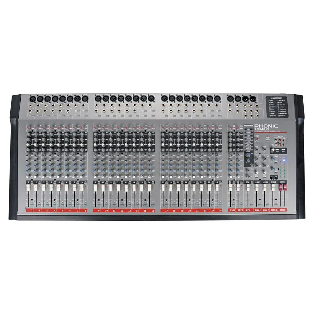 MEZCLADORA PASIVA PHONIC, 24 CANALES XLR (2 STEREO),24 FX, 48V+, PARA ESTUDIO Y EN VIVO