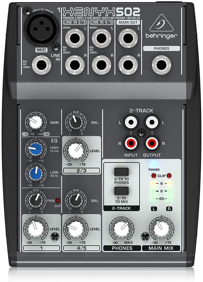 MEZCLADORA PASIVA XENYX BEHRINGER, 5 ENTRADAS (1XLR) (2STEREO)