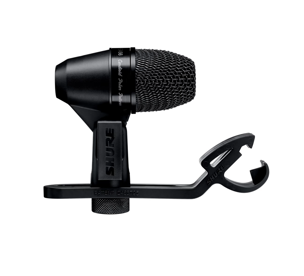 MICROFONO DINAMICO SHURE, PARA INSTRUMENTO, CAJA, TIMBALES, ETC, CARDIOIDE, CHASIS NEGRO, INCLUYE CABLE Y CLAMP