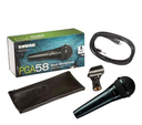 MICROFONO DINAMICO SHURE, PARA VOCES, CARDIOIDE, CHASIS NEGRO, CON CABLE PLUG 1/4 - XLR HEMBRA