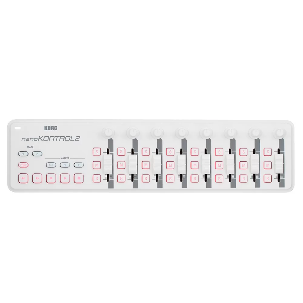MINI CONTROLADOR KORG, USB, 9 CONTROLES ROTATIVOS, 9 FADERS, 18 SWITCHES, BLANCO