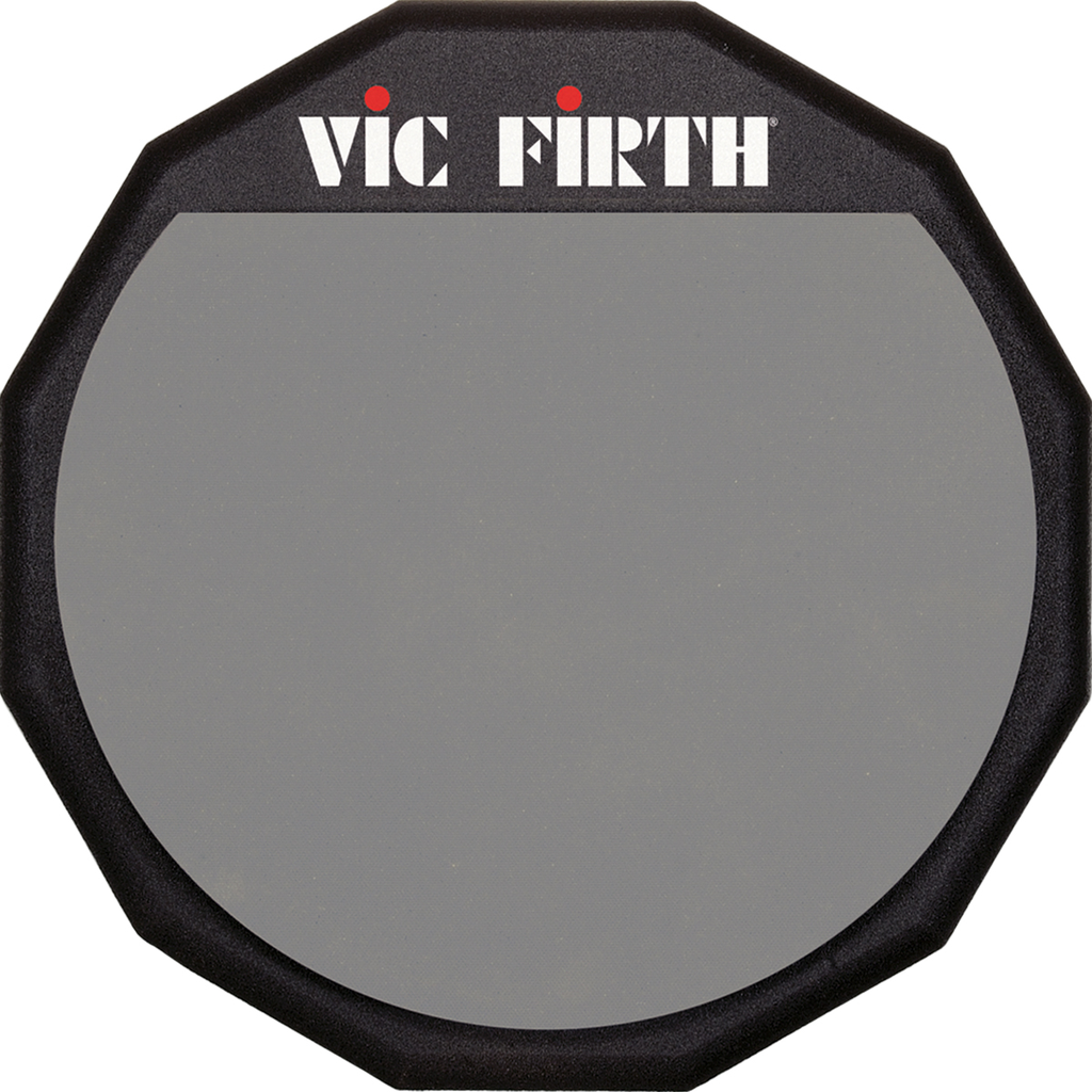 PAD PRACTICADOR VIC FIRTH, DE 12″ DOBLE CARA GRIS Y NEGRO
