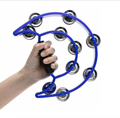 PANDERETA ALICE, DOBLE MEDIA LUNA, AZUL