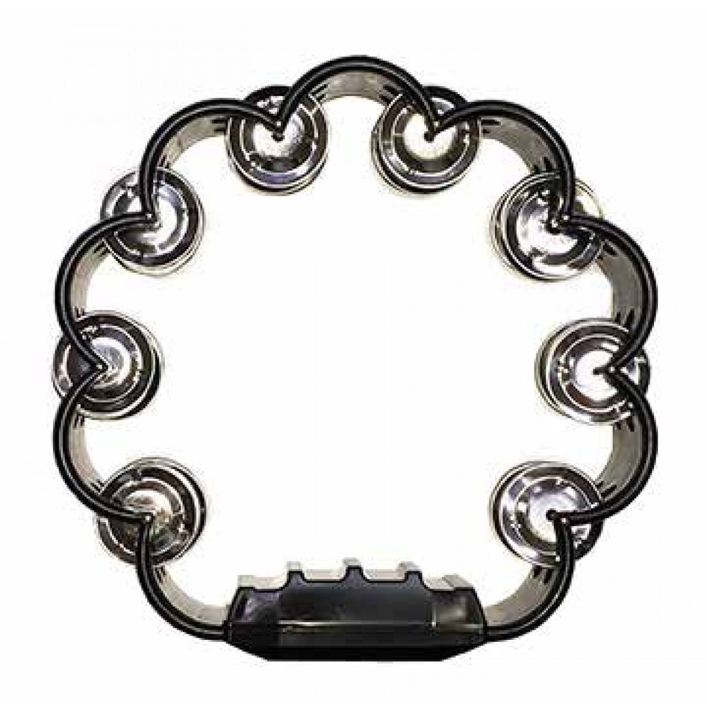 PANDERETA BOCHELI, DISEÑO DE FLOR, NEGRO