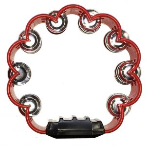 PANDERETA BOCHELI, DISEÑO DE FLOR, ROJO