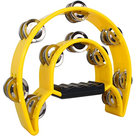 PANDERETA BOCHELI, DOBLE MEDIA LUNA, AMARILLO