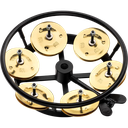 PANDERETA MEINL, DE 5" ARO NEGRO, 6 DISCOS DORADOS